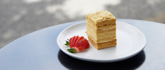 Dessert on a table outside