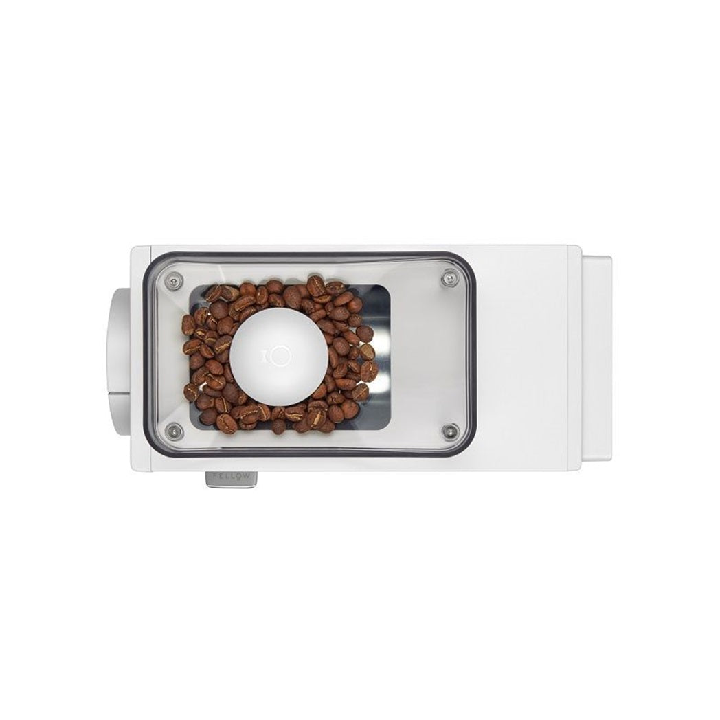 Fellow Gen 2 Coffee Grinder top view with coffee beans