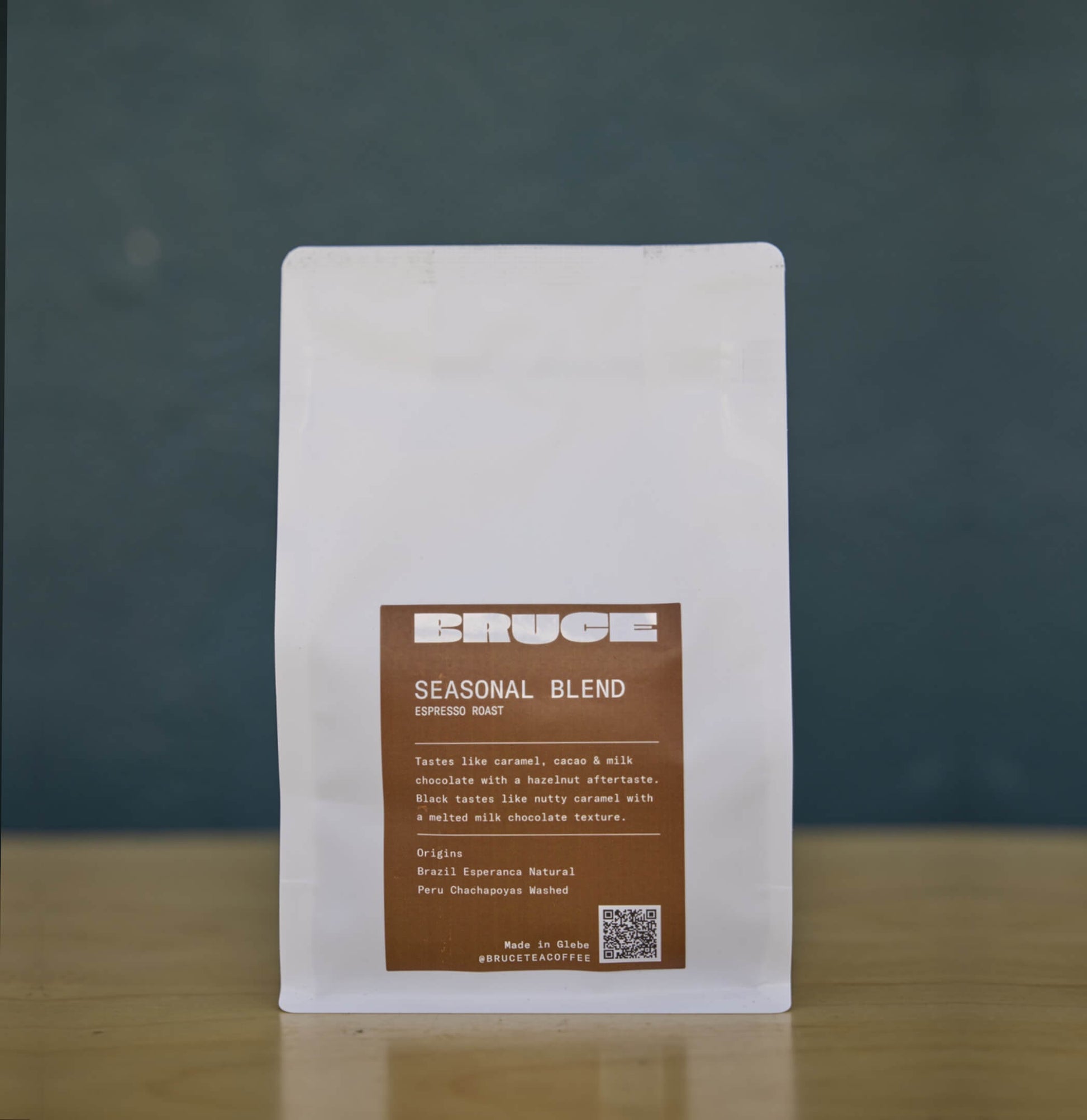 Seasonal blend coffee beans bag