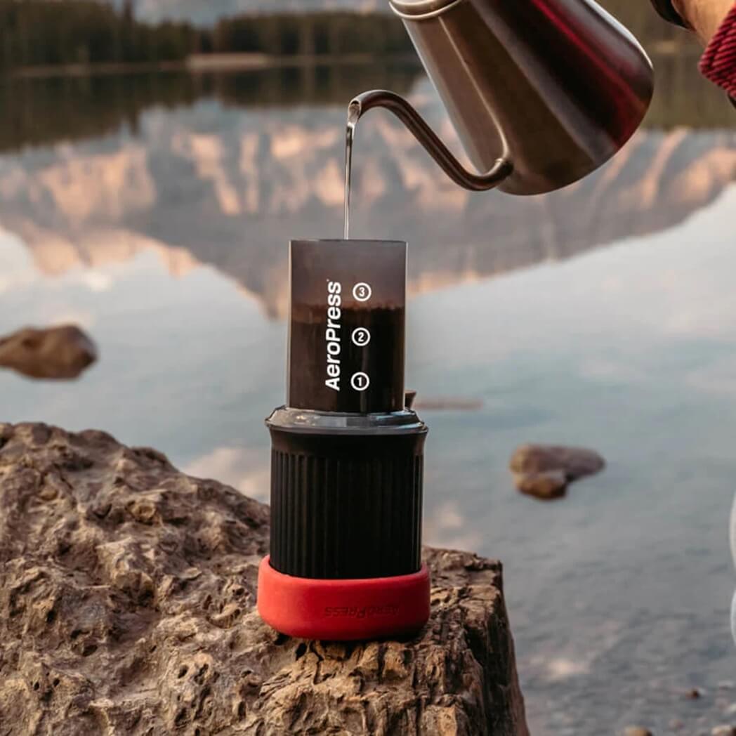Aeropress Go Coffee Maker with hot water