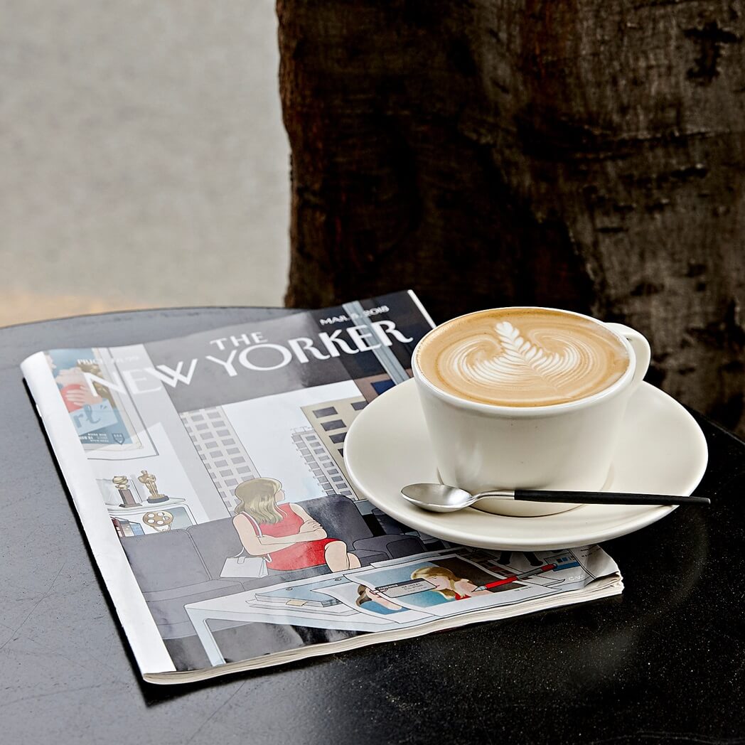 Latte Coffee on a table outside