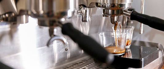Coffee machine making an espresso