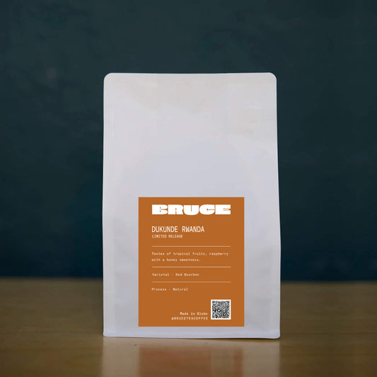 Dukunde red bourbon coffee beans on table